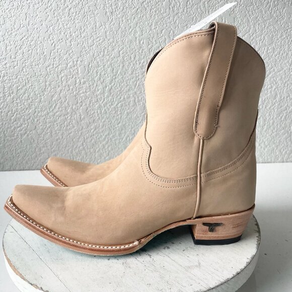 Lane EMMA JANE Womens Cowboy Bootie 8.5 Bone Suede Western Cowgirl Ankle Boots - Picture 4 of 13